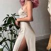 2026 Summer Elegant Backless V-neck Slit Dress for Women