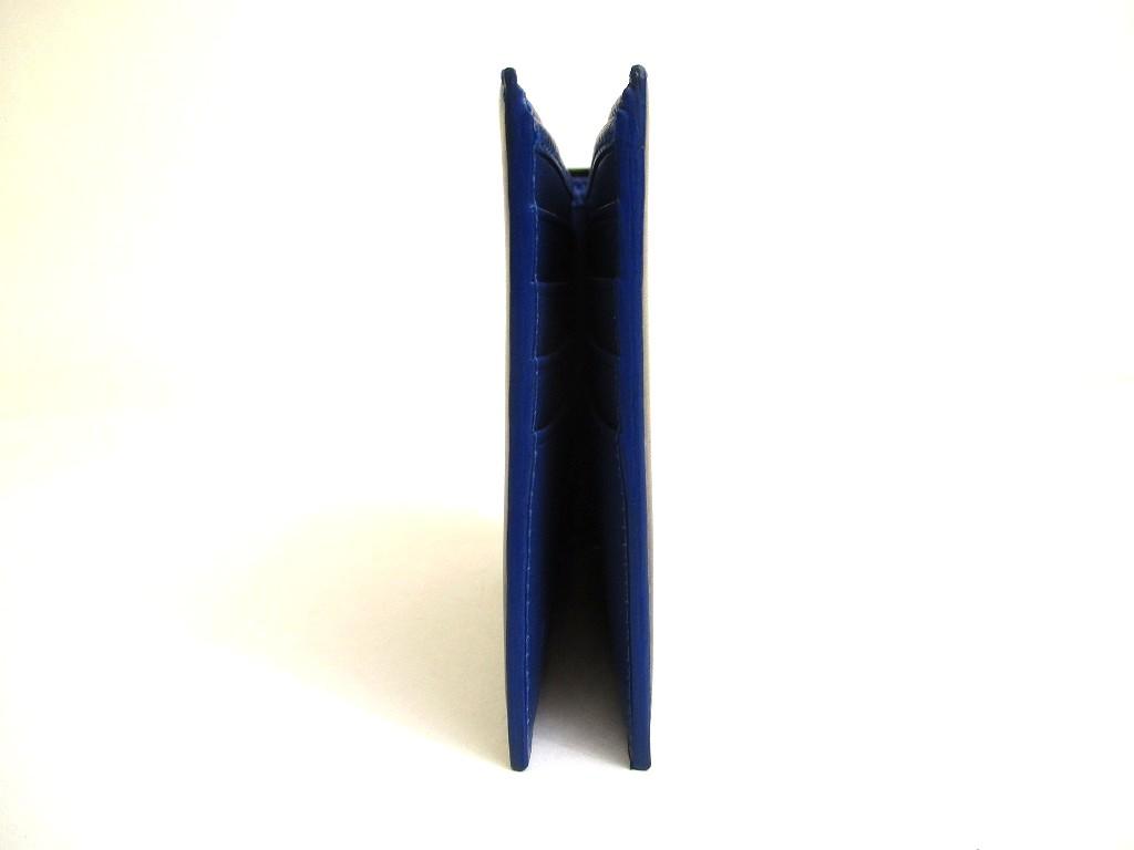 Authentic Salvatore Ferragamo Black Blue Leather Bifold Bill Wallet #b022  Open box