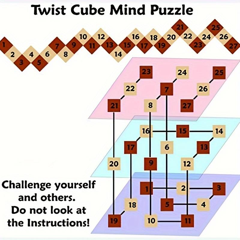 Rompecabezas IQ Rompecabezas de Madera Lluvia de Ideas Regalo para Niños, Adolescentes y Adultos