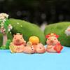Yousheng 7 Pcs Capybara Miniatures Mini Capybara Figurines Resin Fortune Capybara Collectibles Statues for Car Dashboard Bookshelf Office Desk
