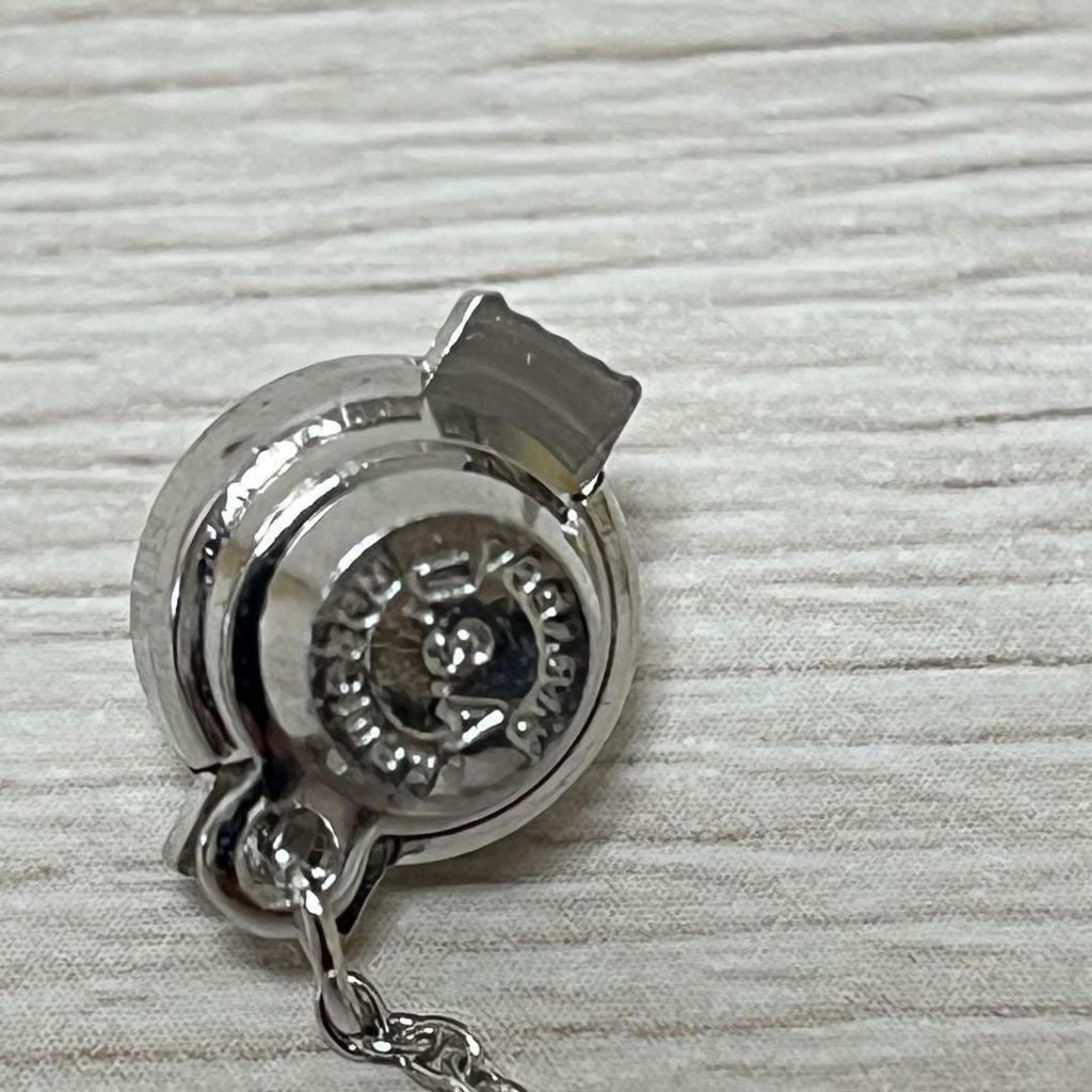 Used Silver Pearl Tie Pin with Case