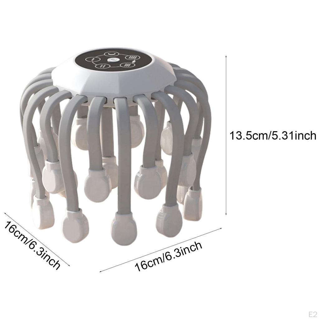 Head Massager Easy Use Gift Relaxation 5 Adjustable Modes Soft Octopus Claws