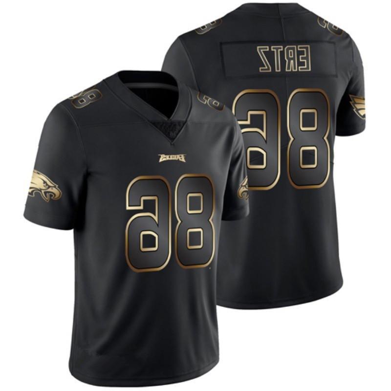 Pánský dres NFL týmu Bavlněná směs Fanouškovské oblečení Raiders 28 Saints 13 Cowboys 54 Eagles 86 Panthers 22 49ers 85 Černá zlatá edice