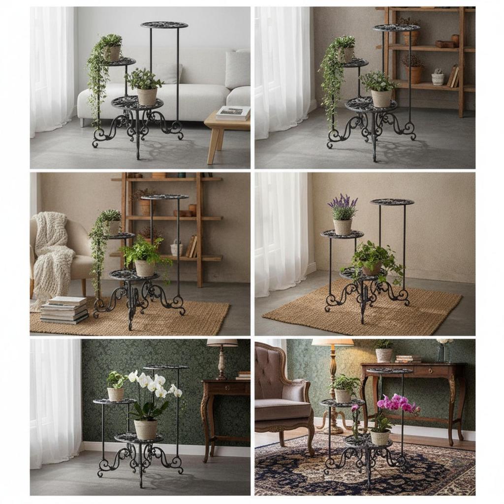 3-Level Plant Stand Decorative Shelf Tiered for Balcony