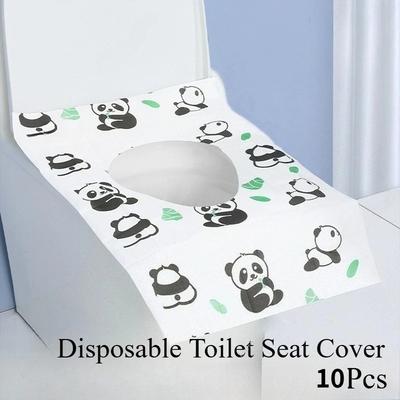 10 Pièces Housse de Siège de Toilette Imprimée Jetable Portable Voyage Hôtel Salle de Bain Tapis de Toilette Coussinets Imperméable Housse de Toilette