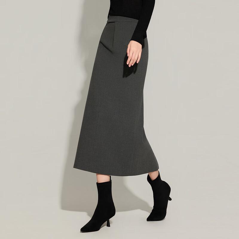 Tatu Autumn/Winter Back Slit Straight Mid-length Skirt