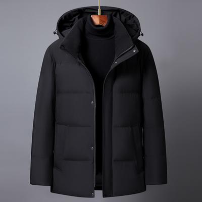 Winter Puffer Jacket Men  Plus Size Warm 90% White Duck Down Coat For Middle Aged Men Thick Warm Black Parka Winter Outerwear