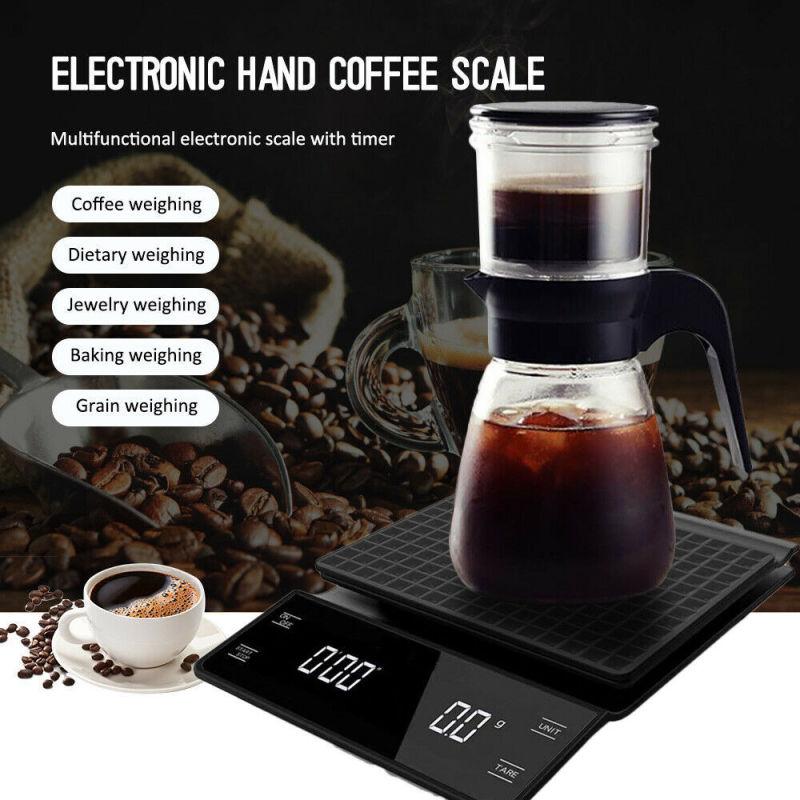 0.1g Digital Coffee Scale With Timer Electronic Scales Food Balance Measuring Weight Kitchen Coffee