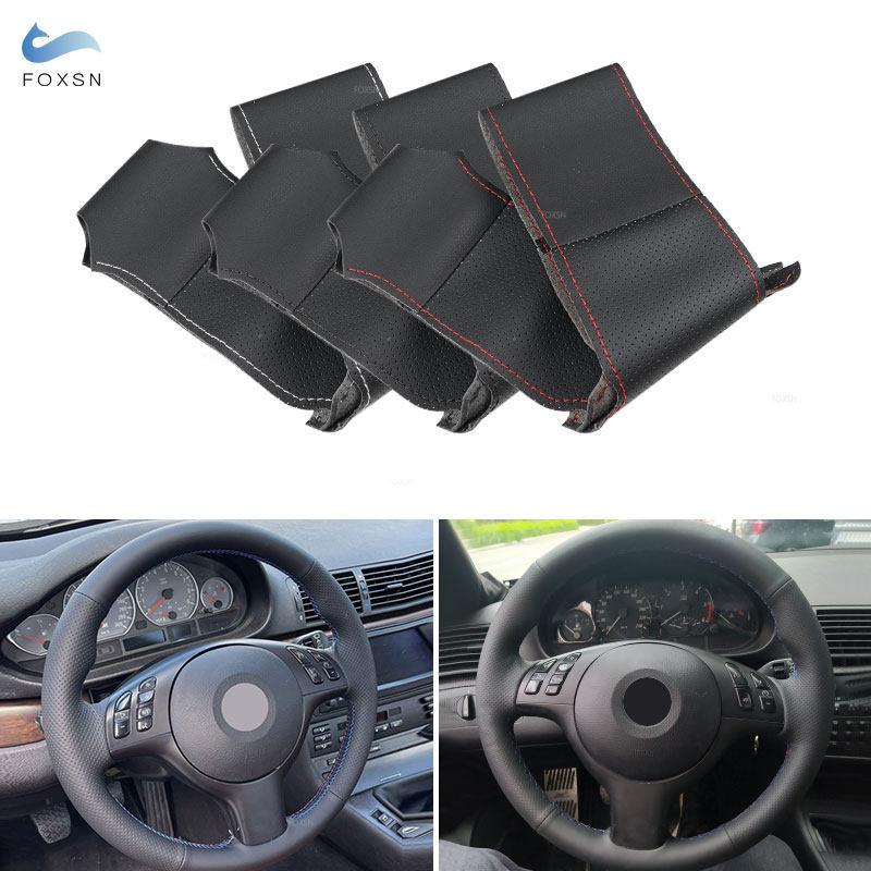 Hand-stitched Car-styling Steering Wheel Perforated Microfiber Leather Cover For BMW M Sport M3 E46 330i 330Ci M5 E39 525i 530i