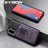 KEYSION Shockproof Case for OnePlus Nord CE5 5G Slide Camera Protection Metal Ring Stand Phone Cover for One Plus 1+ Nord CE 5