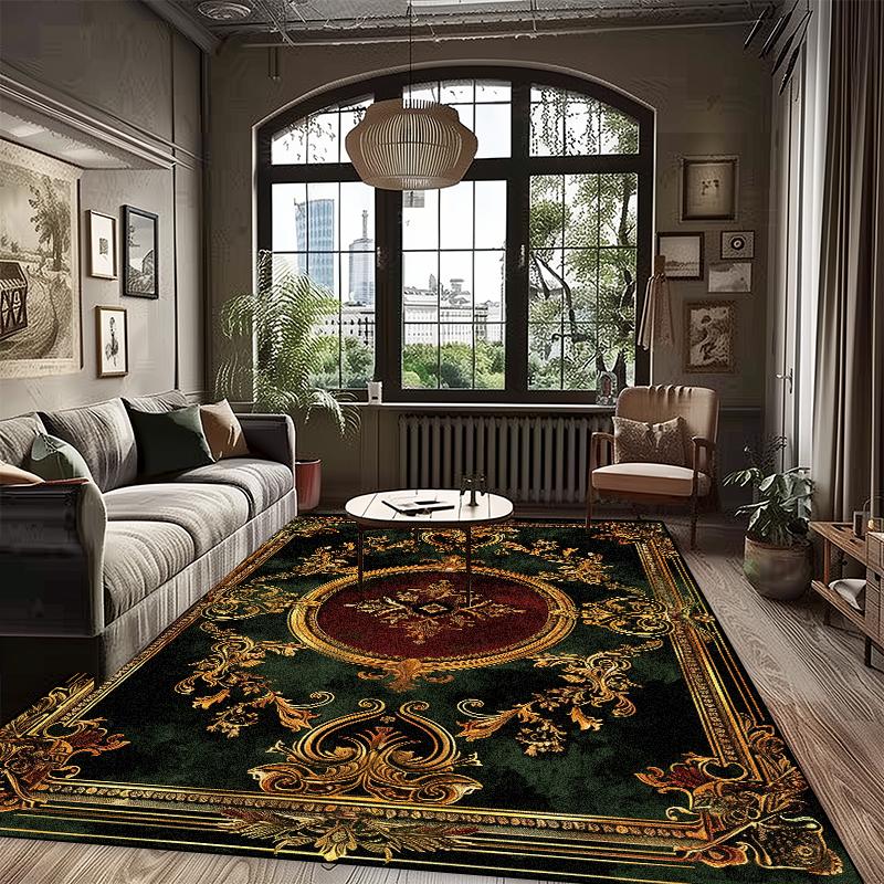 American Style Luxury Green Fluffy Soft Carpet Home Bedroom Sofa Area Rugs Non-slip Cloakroom Doorway Floor Mats Customizable