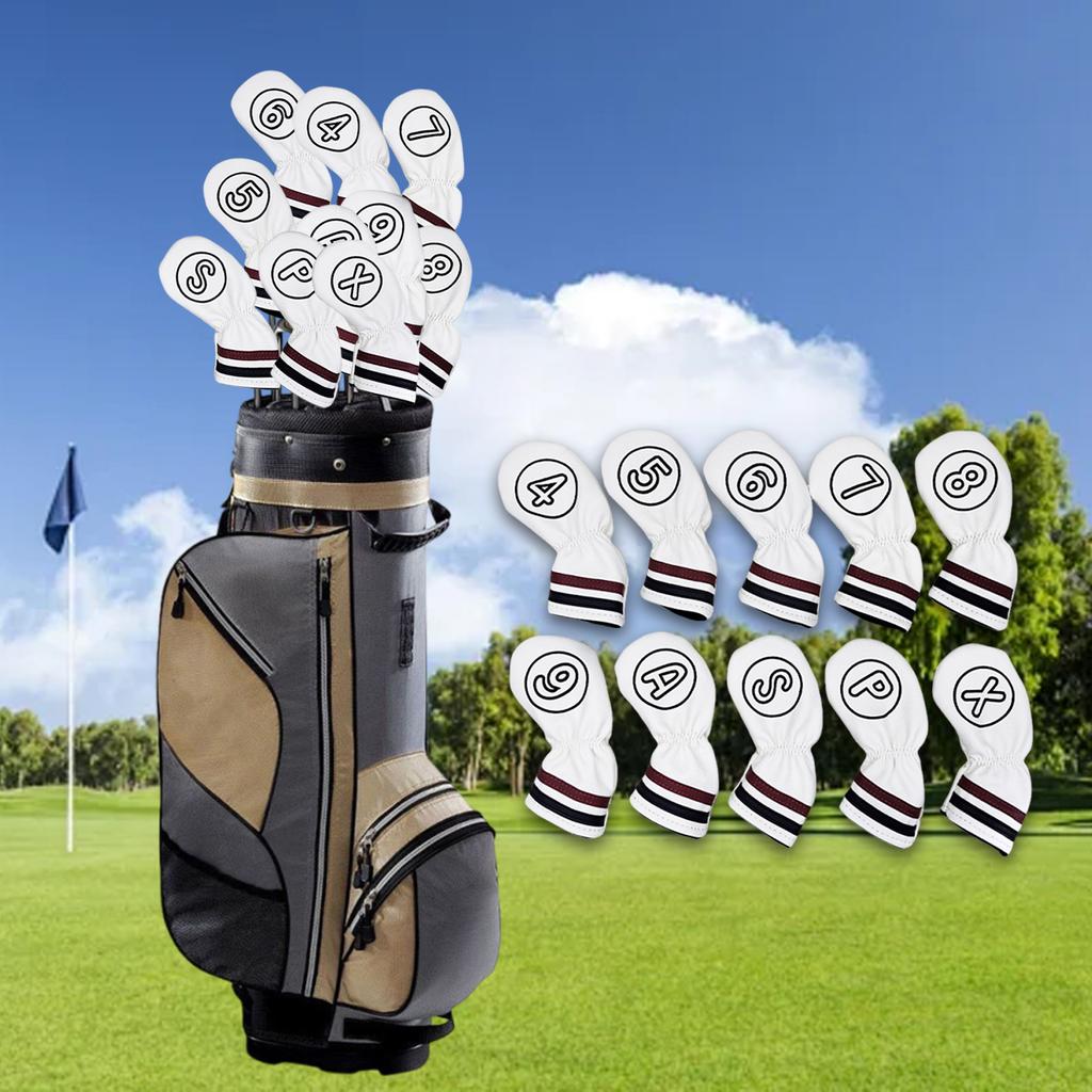 10 Pcs Golf Club Head Covers Set Cue Decorative Covers Headcovers with Number Tag for Outdoor Sports Training Golf Games