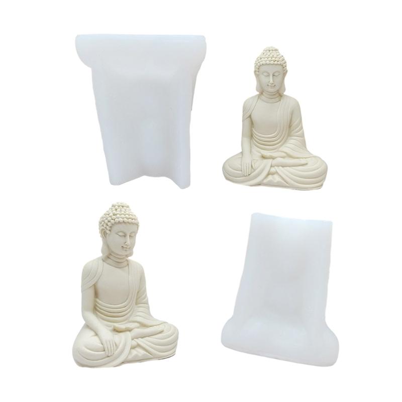 Candle Moulds Clay Moulds Crafts Moulds Hand-making Supplies Buddhas Shape Non-stick Silicone Material for Figure Craft