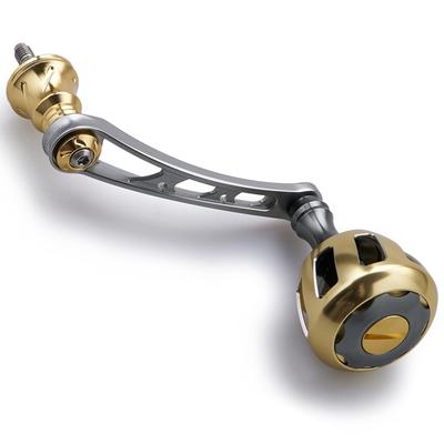 HEIGHTEN 56mm Reel Handle with 32mm Compatible with Shimano and Daiwa Spinning Wheel Series Knob, Reels, (Gunmetal/Gold) (522)