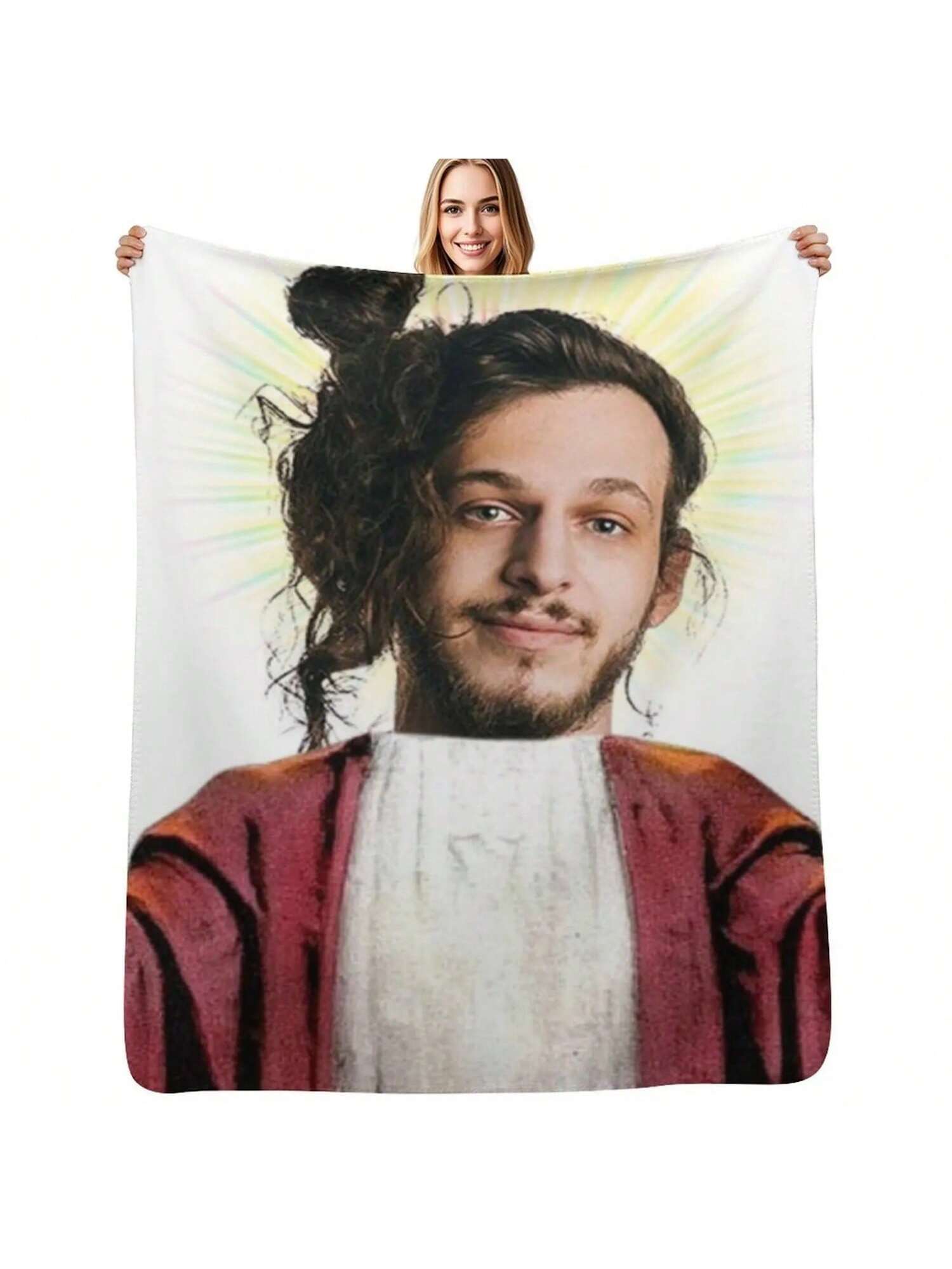 Subtronics Jesus Throw Blanket Soft Plaid Hairys Cosplay Anime Summer Blankets 75X95CM