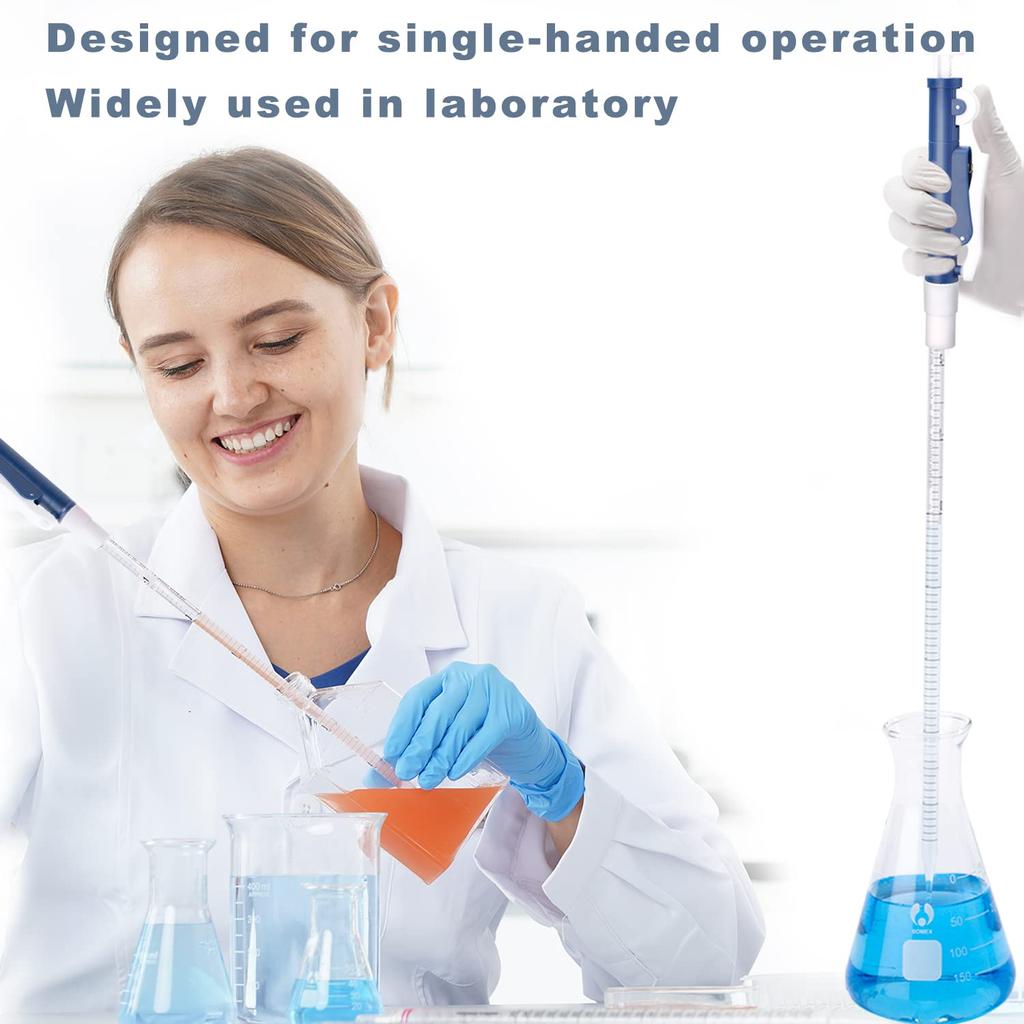 ONiLAB Pipet Pompaları,Bilimsel Pipet Pompası 2ml, Mavi, Tek Kullanımlık Plastik ve Cam Pipetler için