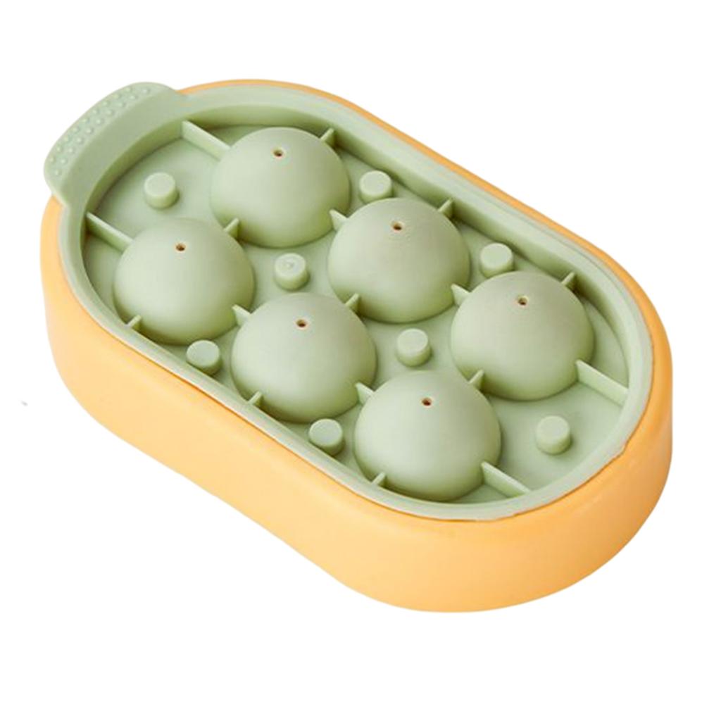 6 Cavity Whiskey Ice-Cube Mold Large-Sphere Ice Ball Maker With Lid For Summer