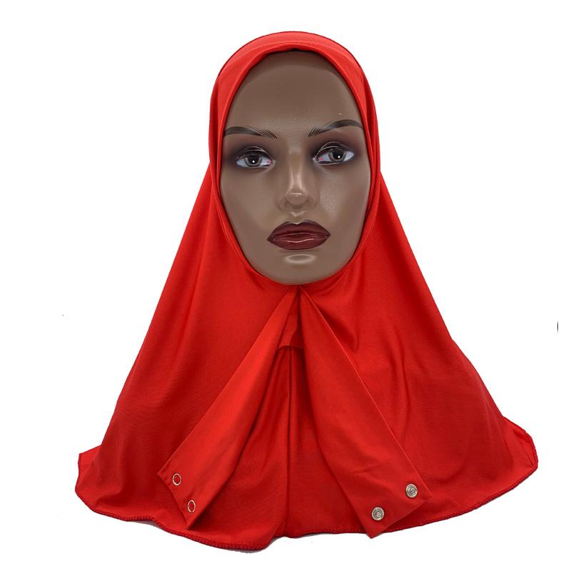 Snap Fastener Neck Head Full Cover Instand Hijab for Muslim Women