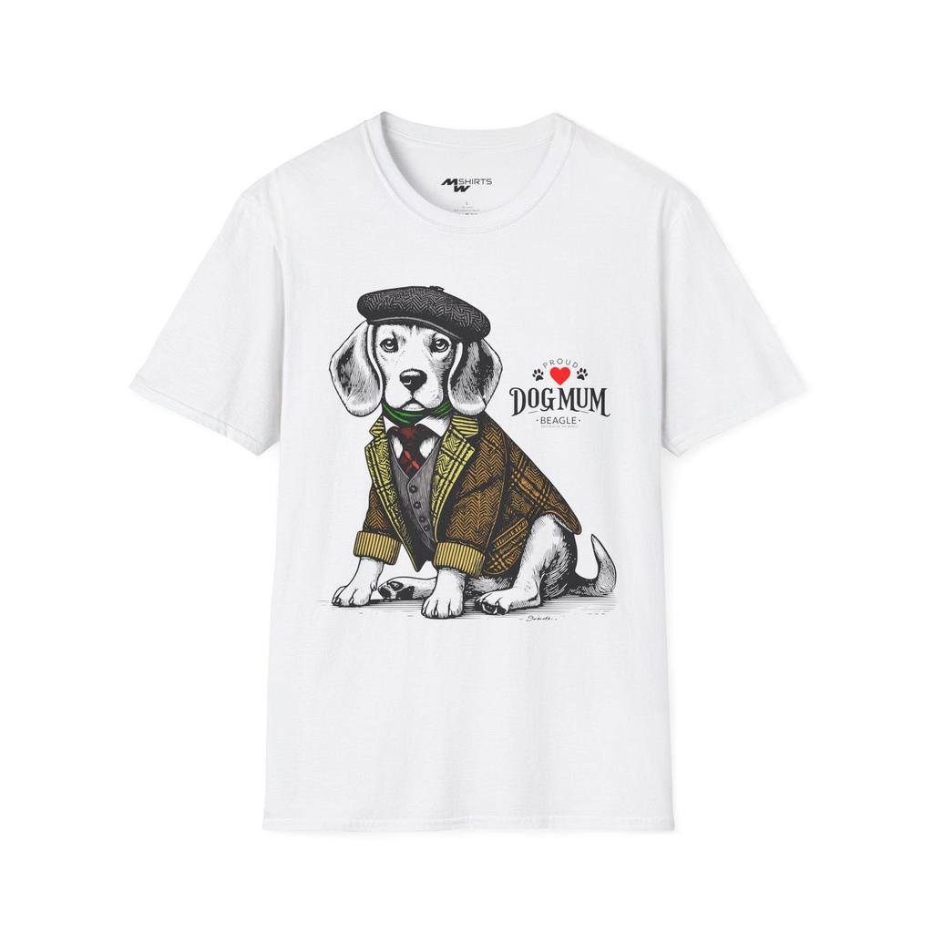 Proud Beagle Mum T-Shirt: Vintage Engraving Style