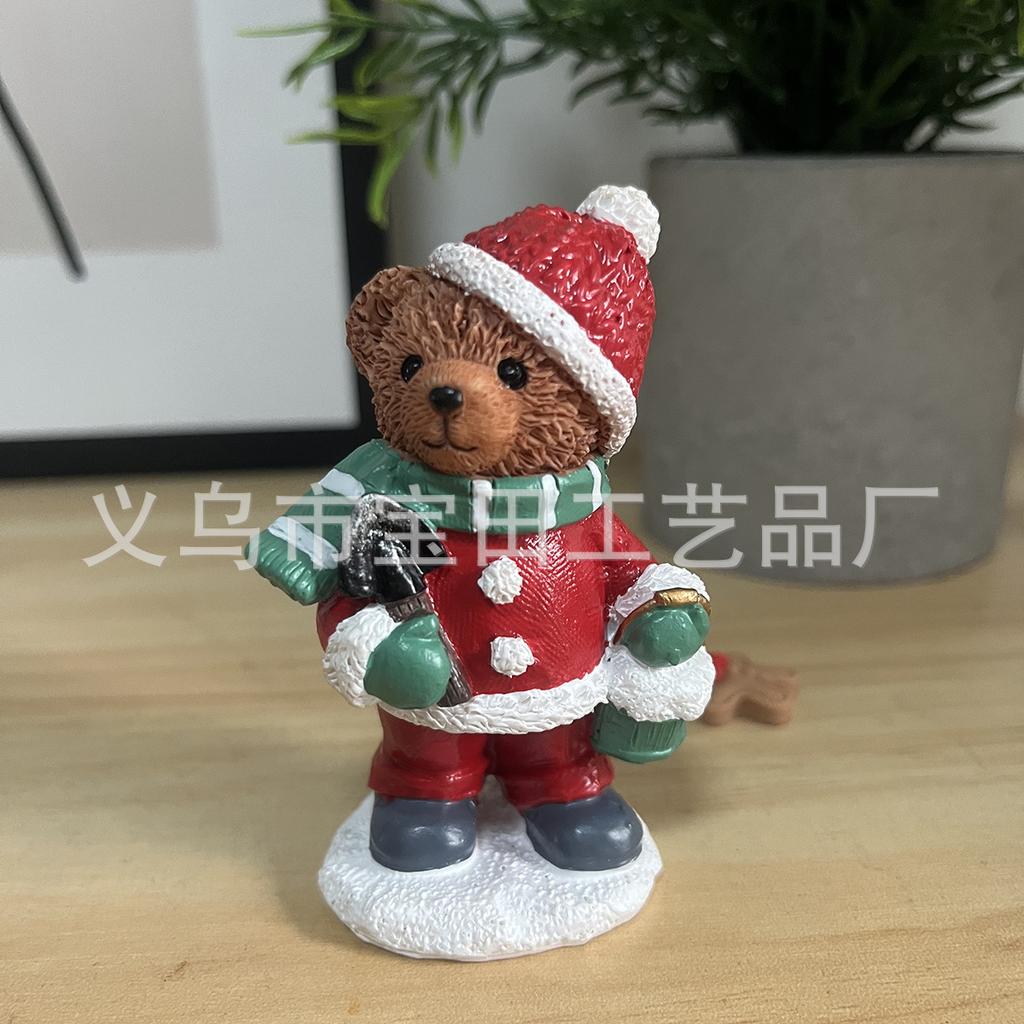 Cartoon Mini Christmas Family Small Animal Resin Ornament Creative Home Christmas Decoration Gift Gift