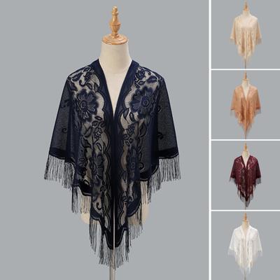 Women Scarf See-through Decorative Triangle Shape Elegant Lady Women Party Shawl Lady Clothes
