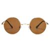 Pro Acme Retro Małe Okrągłe Okulary Przeciwsłoneczne z Polaryzacją dla Mężczyzn i Złota Oprawka C6 z Brązowymi Średnimi Damskimi, Soczewki,