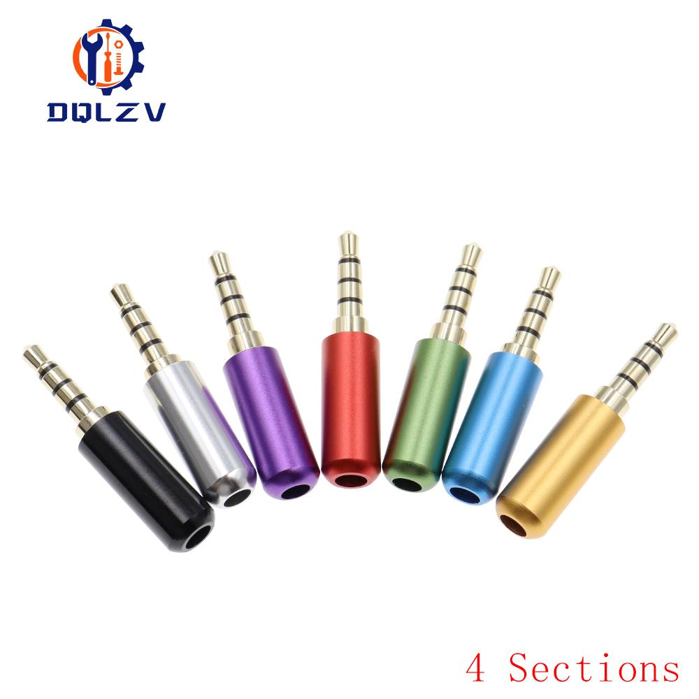 3.5MM Headphone Plug 3/4 Poles Stereo Male Gold Plating Audio Adapter 3.5 Hifi Speaker Earphone Jack AUX Solder Wire Connector