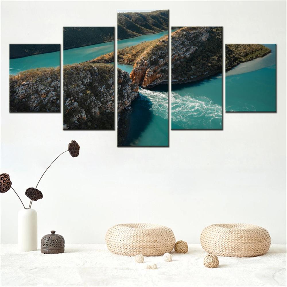 5 Pieces Canvas Wall Art Poster Painting Nature Horizontal Falls Kimberley Wallpaper Home Decorative Picture Artwork