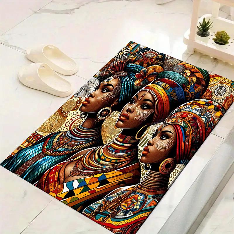 African Women Carpet Rug for Living Room Bedroom Home Sofa Decoration,Kids play Non-slip Floor Mat