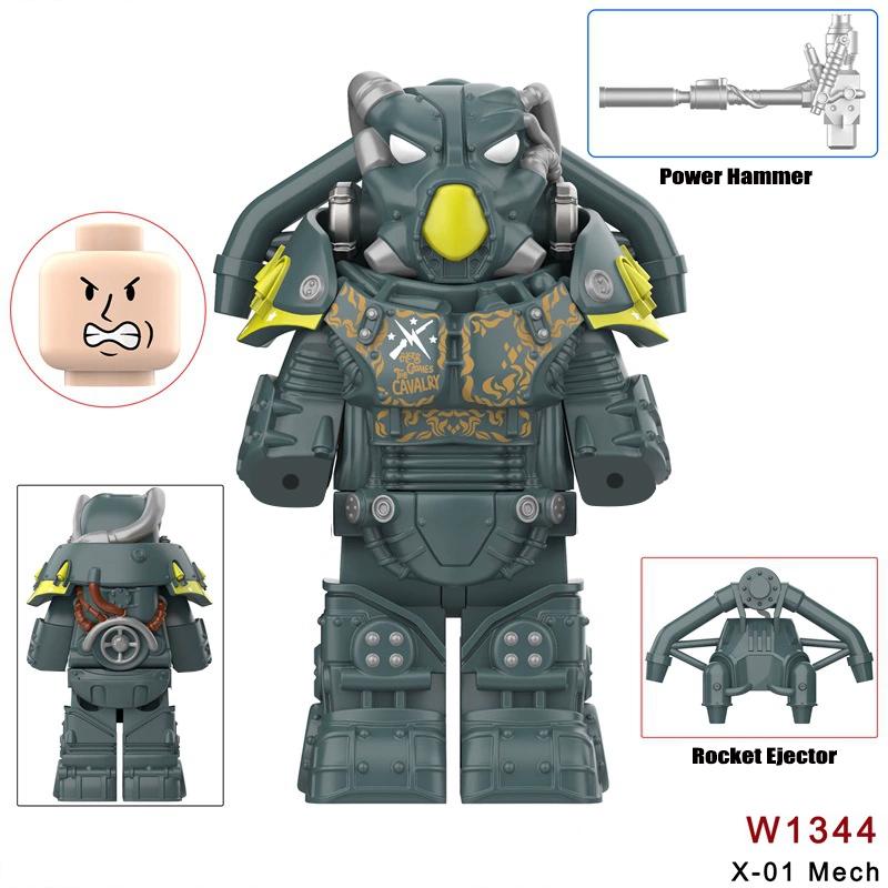 Neueste Bos Game T60 Power Rüstung Armee Offiziere Soldaten Figur Maschinengewehr Modell Bausteine Kinderspielzeug Geschenke Junge Mädchen Juguetes