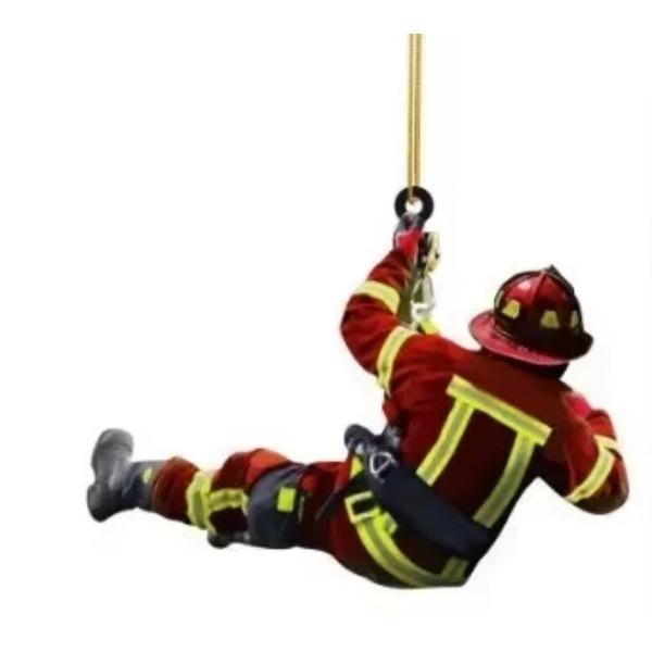 

Рождественский кулон с изображением пожарного, креативный пожарный периферийный автомобильный кулон, декоративные аксессуары для автомобиля, декор для интерьера, украшения