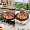 Family Size Outdoor Cooking Pan Electric Smokeless Grill, Nonstick Griddle, Korean BBQ Meat Roaster Quick Heat Conduction with Handle, Round