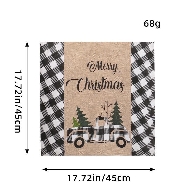 

Креативный льняной чехол на стул, рождественская скатерть, классический клетчатый коврик для автомобиля, украшение для ресторана