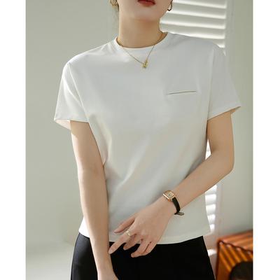 Bat Rag-sleeved T-shirt for Women's Pure Cotton Summer New Loose Slim Top Base Shirt