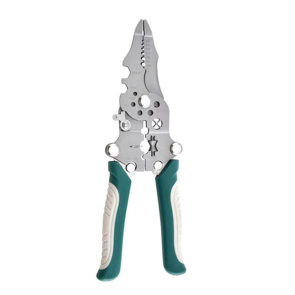 Foldable wire stripper with stripping, crimping, cutting and twisting functions electrician wire splitter crimping pliers  tool