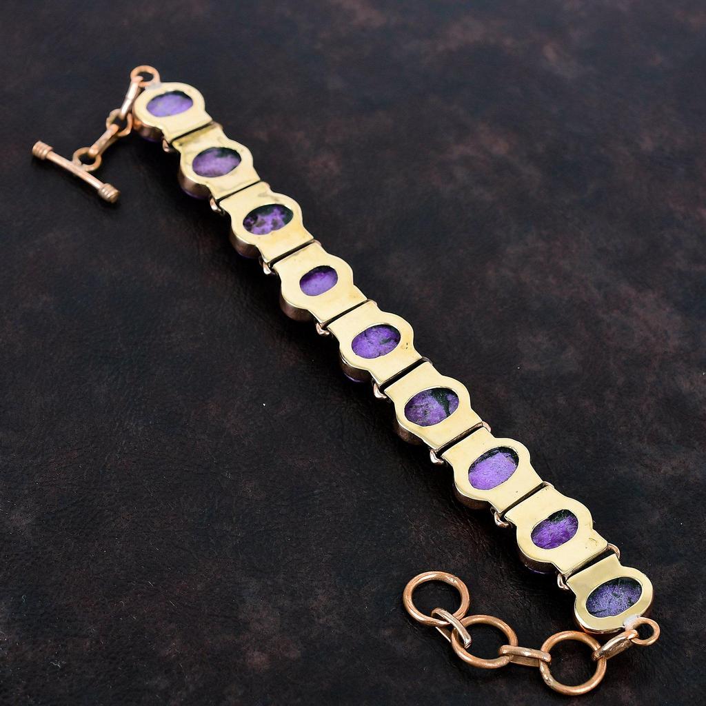 Purpurite Bracelet Copper Bracelet Adjustable Chain Bracelet Handmade Bracelet Gemstone Copper Jewelry Latest Design Bracelet Gifts for Him