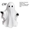 Mini Ghost Statue Cute White Resin Figurine, Miniature Figurine Halloween Decoration, Matte Small Table Ornament Finish Tabletop for Home Shelf Party
