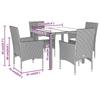 VidaXL Garden Dining Set and Cushions 5 Pcs Beige Rattan Glass 3278568