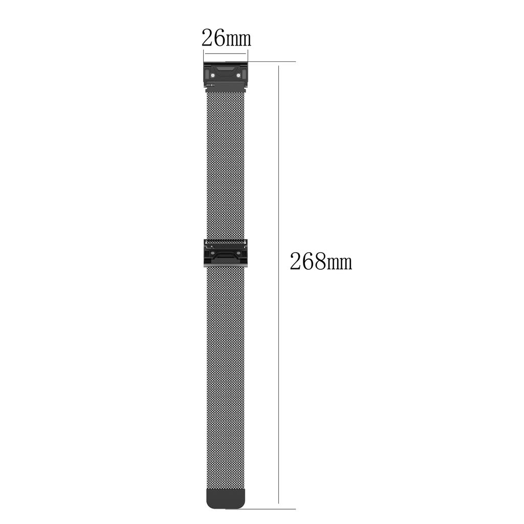 Milanese Stainless Steel Magnetic Watch Strap 26mm for Garmin Fenix 5X/5X Plus/3/3 HR/3 Sapphire/D2 Bravo/Quaitx 3