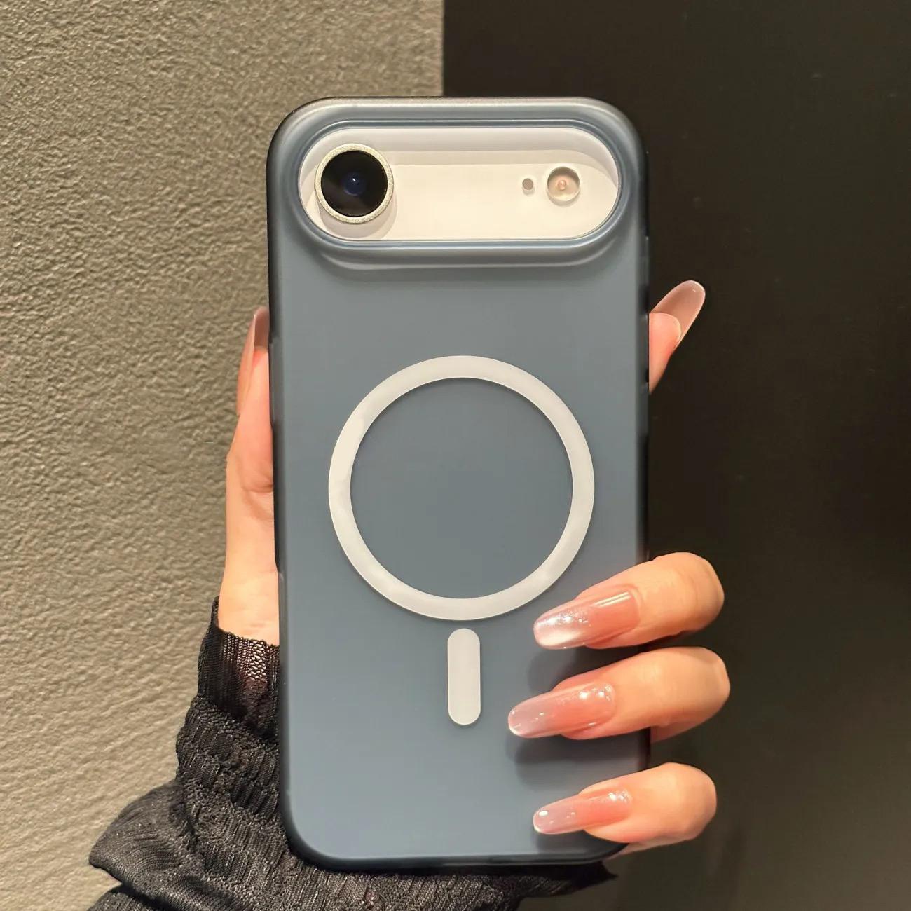 

Original Matte Half Clear PC Magnetic Case For iPhone 17 Air 16 E 15 14 13 12 11 Pro XR X XS Max 8 7 Plus For Magsafe Hard Cover iPhone 13 Pro