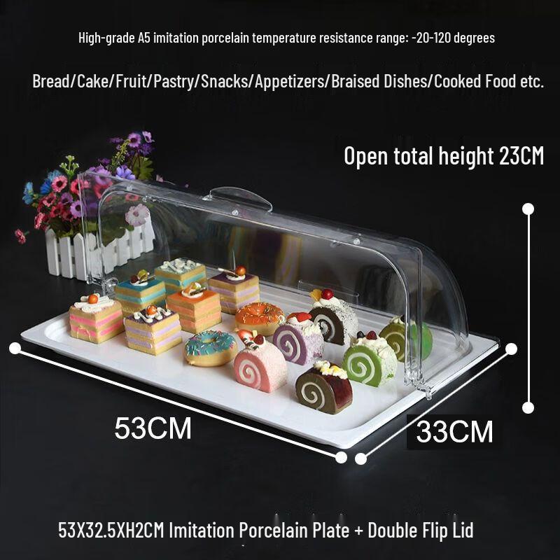 European Style Transparent Plastic Food Display Tray
