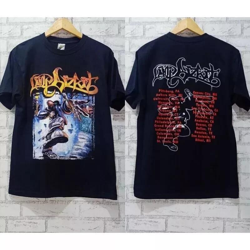Футболка с коротким рукавом Limp Bizkit, тур 2, черная, унисекс, размеры S-5XL S