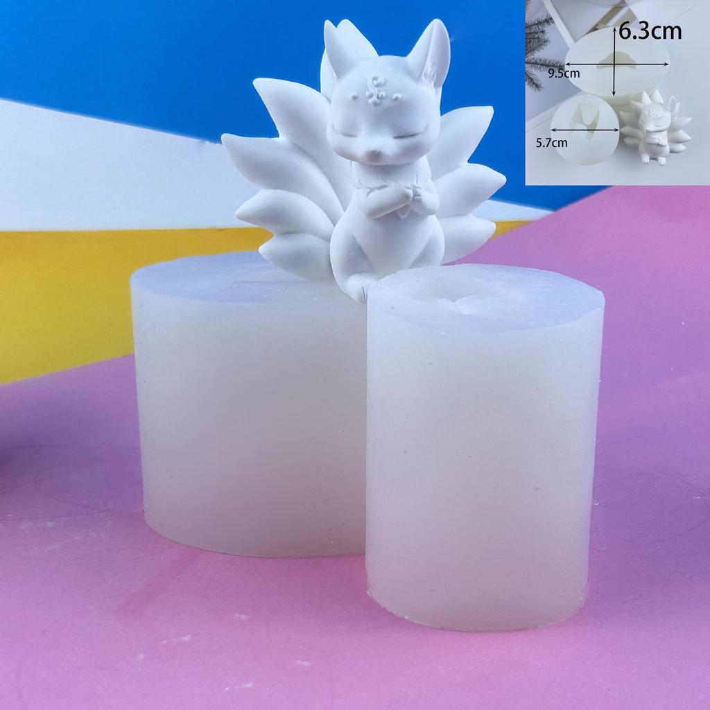 Nine Tails Foxes Silicone Molds DIY Crafts Plaster Mold Handmade-Scented Candle Soap Table Ornament Mould Non-stick
