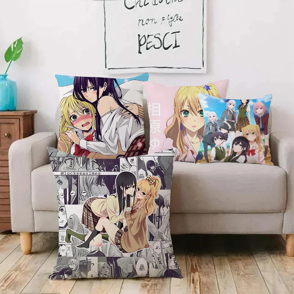 Cute GL Anime C-Citrus Hot Pillow Covers Cartoon Sofa Decorative Home Double-sided Printing Short Plush Cute Cushion Cover