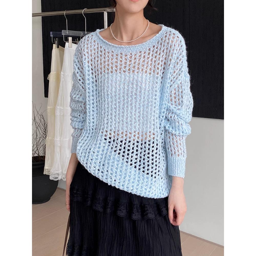 Dimanaf 2025 Sweaters Autumn Pullover Women Solid O-Neck Sweaters Knitting Loose Yellow Sweater