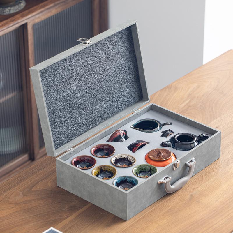 Ceramic creative high-value kiln tea set gift box business high-end gifts