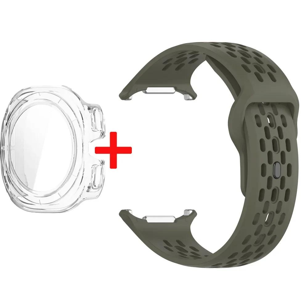 Silicone Strap+Case For Samsung Galaxy Watch Ultra 47 Sport Watchband Bracelet for Galaxy Watch Ultra Tempered Glass Cover Band