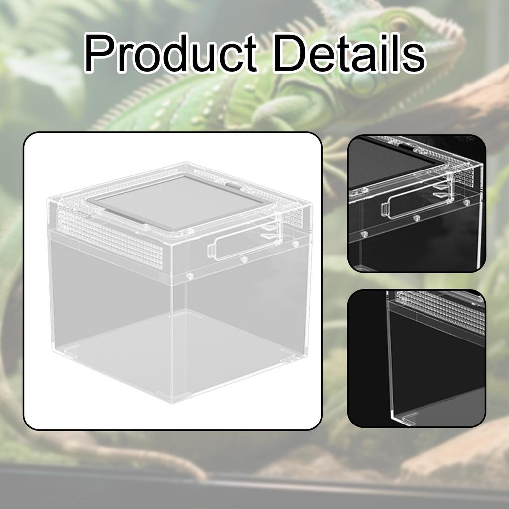 Reptile Terrarium Tortoise Terrarium Transparent Reptiles Cage Reptile Feeding Box for Turtle Tortoise Snake Terrapin