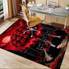 1pc Black Cats, Gothic Roses Carpet Anti Slip Polyester Floor Mat for office.Bedroom