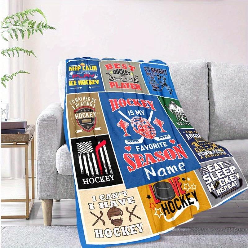 Hockey Customize Your Name Blanket Warm Comfortable And Soft Blankets Are Suitable For Home Chairs Office Sofas Sofas Office Camping And Gifts For